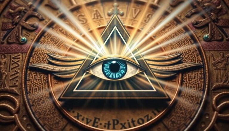 A classic depiction of the Eye of Providence resting atop a secure pyramid symbol representing global strategic alignment.