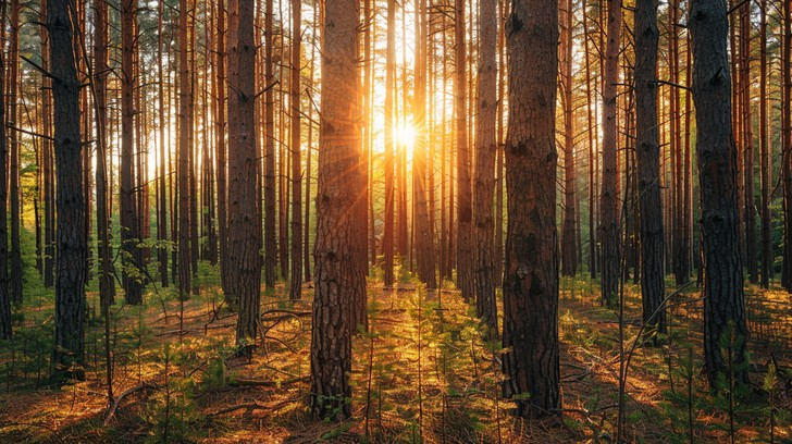 A quiet forest sanctuary showing where the bohemian grove hosts elite social and financial summits.