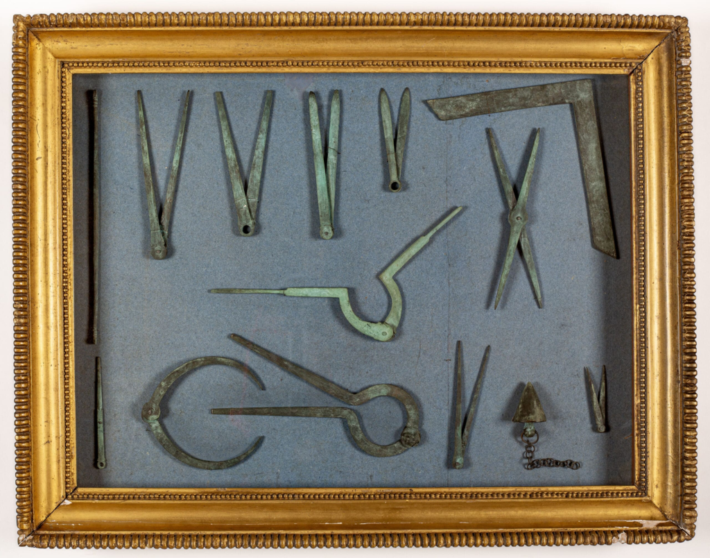 Classic masonic symbols representing geometry and disciplined planning used by historic secret societies.
