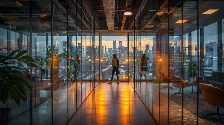 A successful entrepreneur overlooking the city skyline, planning long-term asset expansion and security.