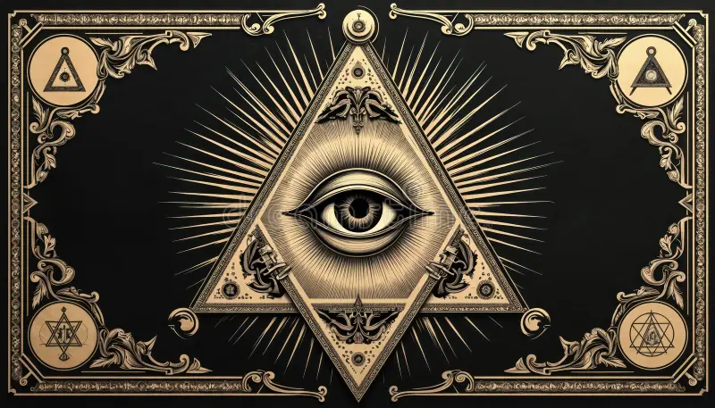 A stunning geometric illuminati tattoo on a forearm representing vigilance and strategic focus