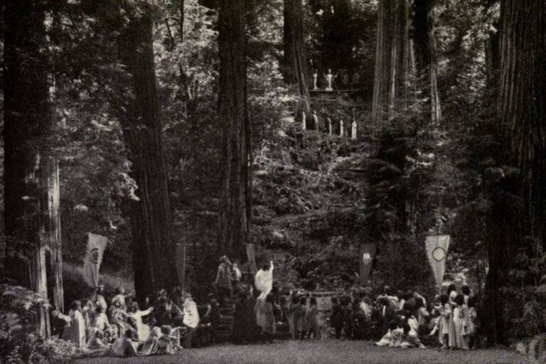 A classic historical representation of the redwood forest explaining what is bohemian grove and modern asset alignment protocols.
